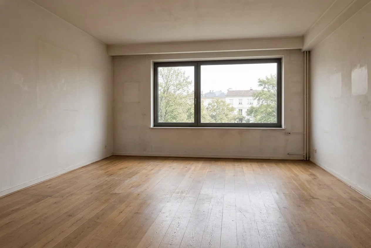 Einfacher Ausgangsraum vor der Gestaltung
