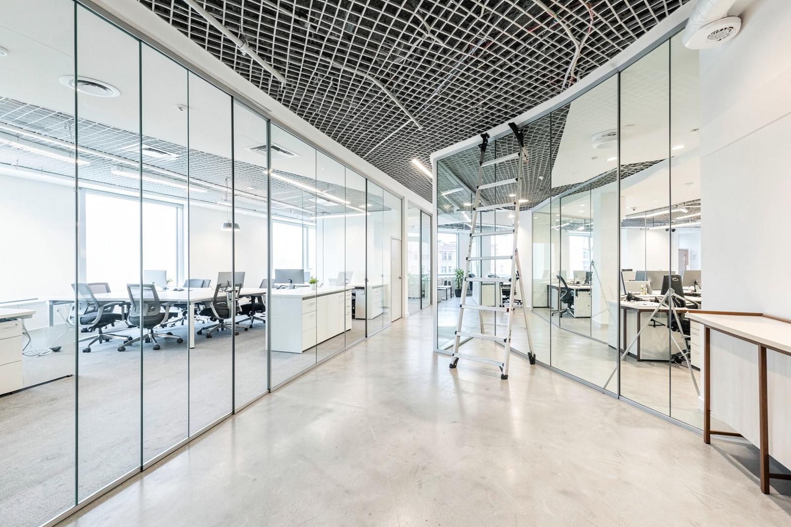 Büroausbau mit Glastrennwänden